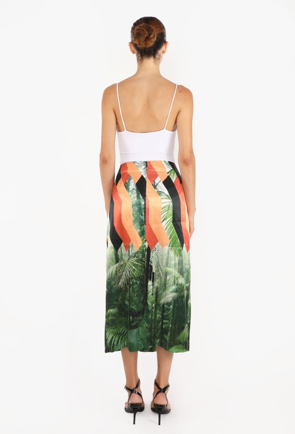Dries Van Noten Tropical Print Charmeuse Skirt - 4