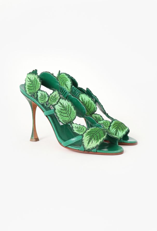 Manolo Blahnik Climatida Leaf Sandals - 2