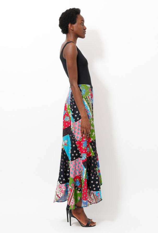 70s Patchwork Floral Skirt - 3