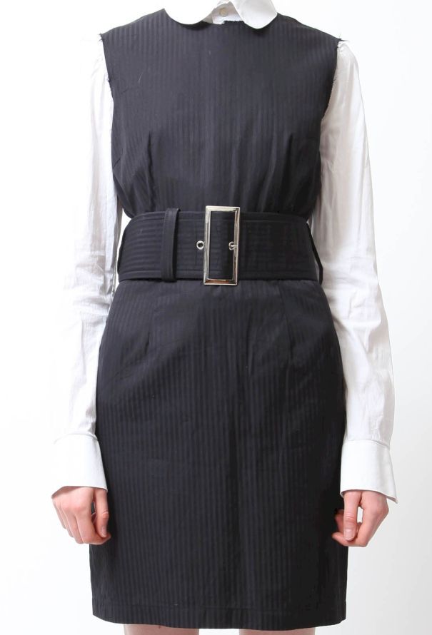 Comme des Garçons Navy Belted Dress - 4