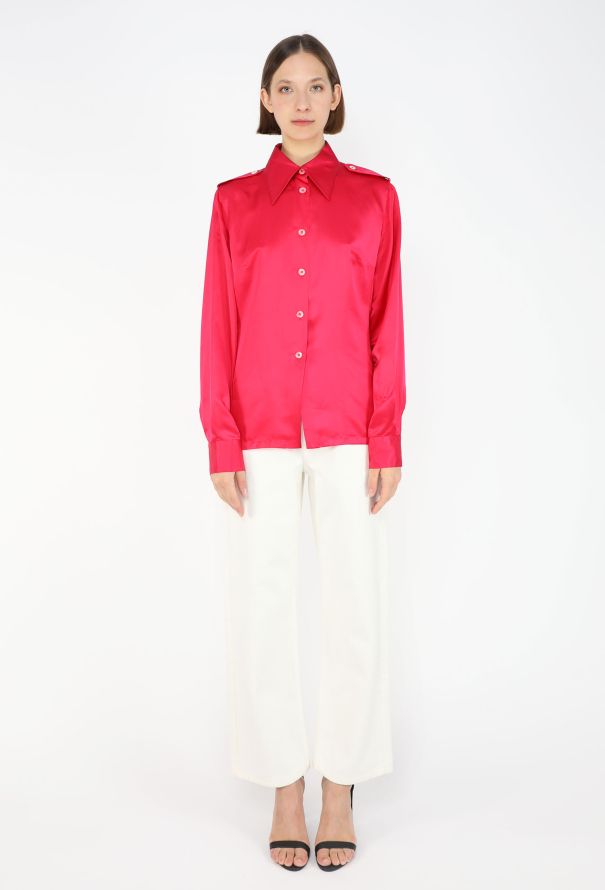 Gucci Silk Épaulette Blouse, 1996 - 3