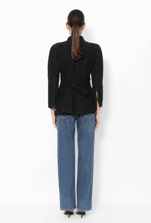 Ossie Clark Rare '70s Belted Bouclé Jacket - 6