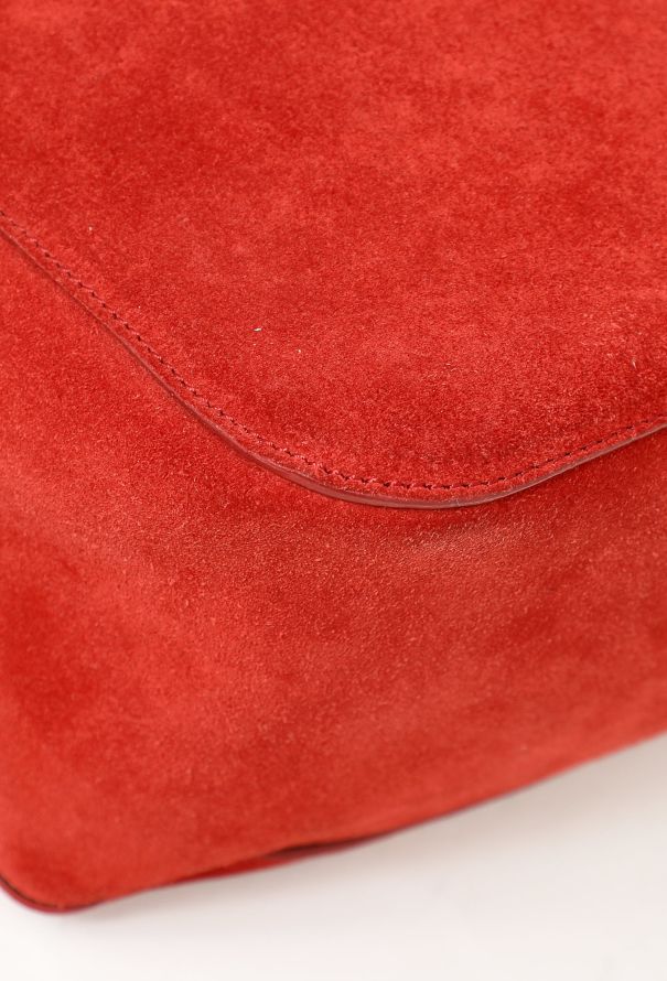 Céline Orange Suede Gourmette Bag – Small Model - 7