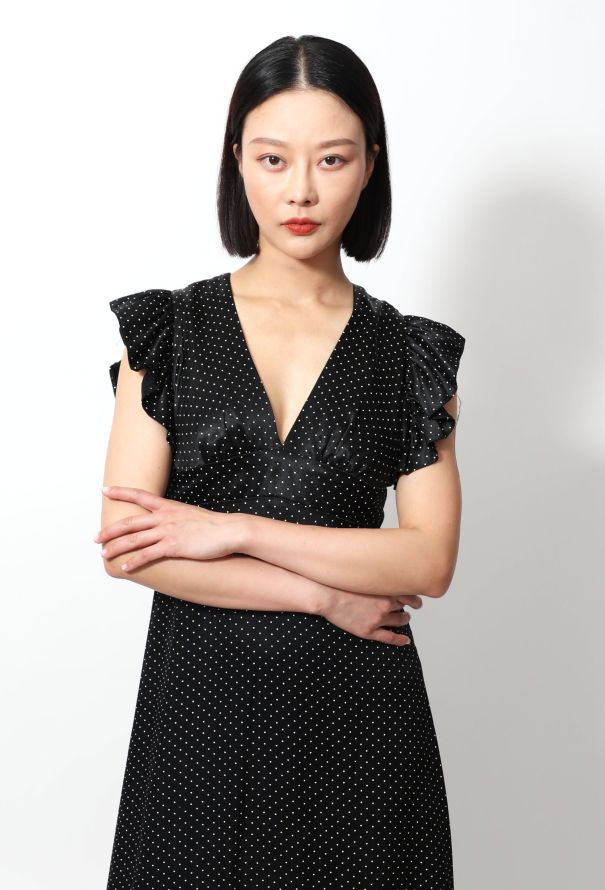 Exquisite Vintage Polka Dot Maxi Dress - 6