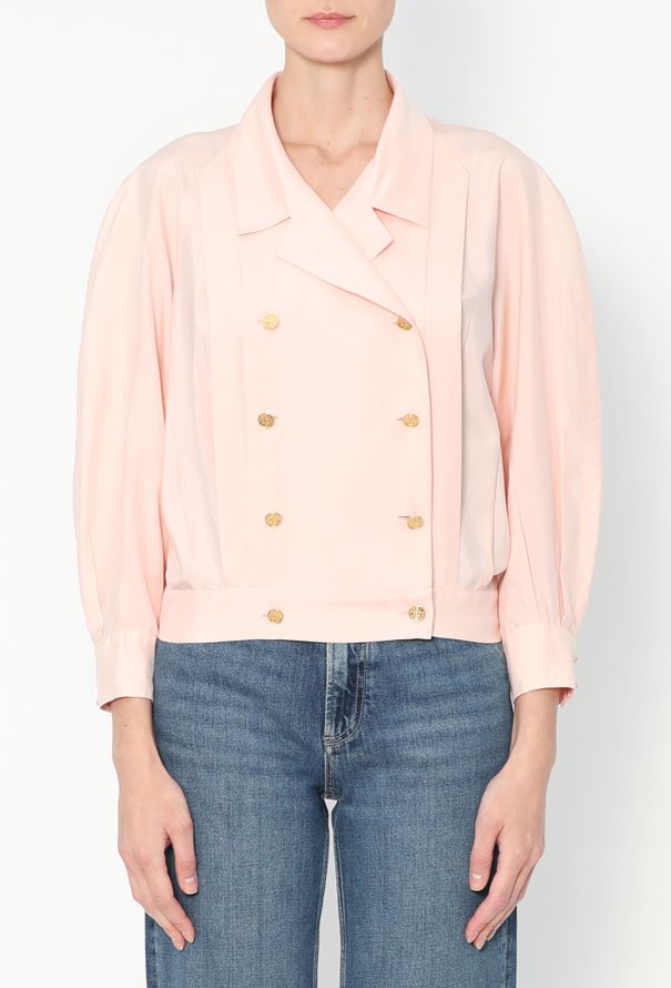 Chanel Late '80s Double-Breasted Silk Blouse - 1