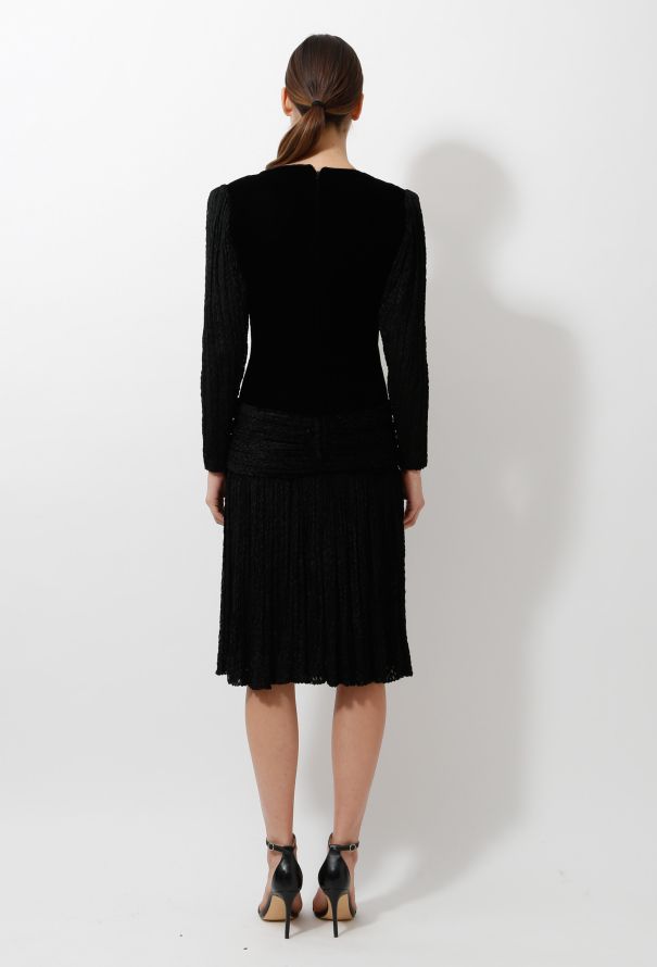 Emanuel Ungaro 70s Flared Chiffon Velvet Dress - 5