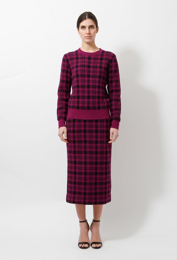 Dries Van Noten 2018 Plaid Knit Ensemble - 2