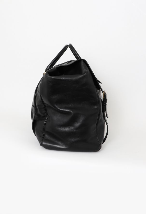 Hermès 1960s Black Calfskin Drag Travel Bag - 4