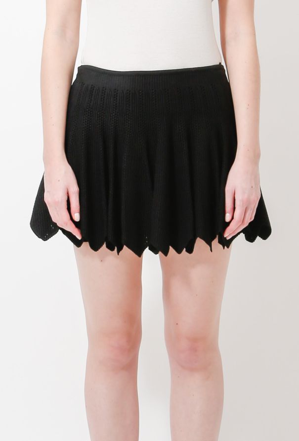 Alaïa Perforated Knit Pleated Skirt - 3