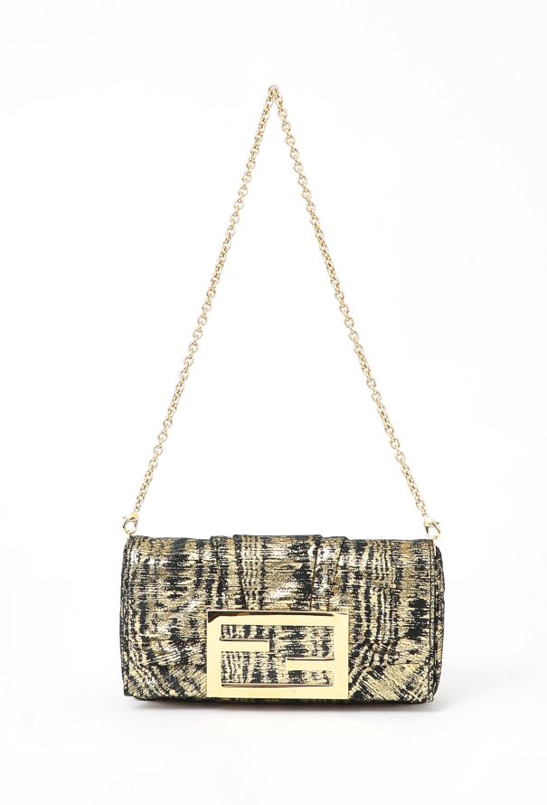 Fendi Metallic Tiger Print Clutch - 1
