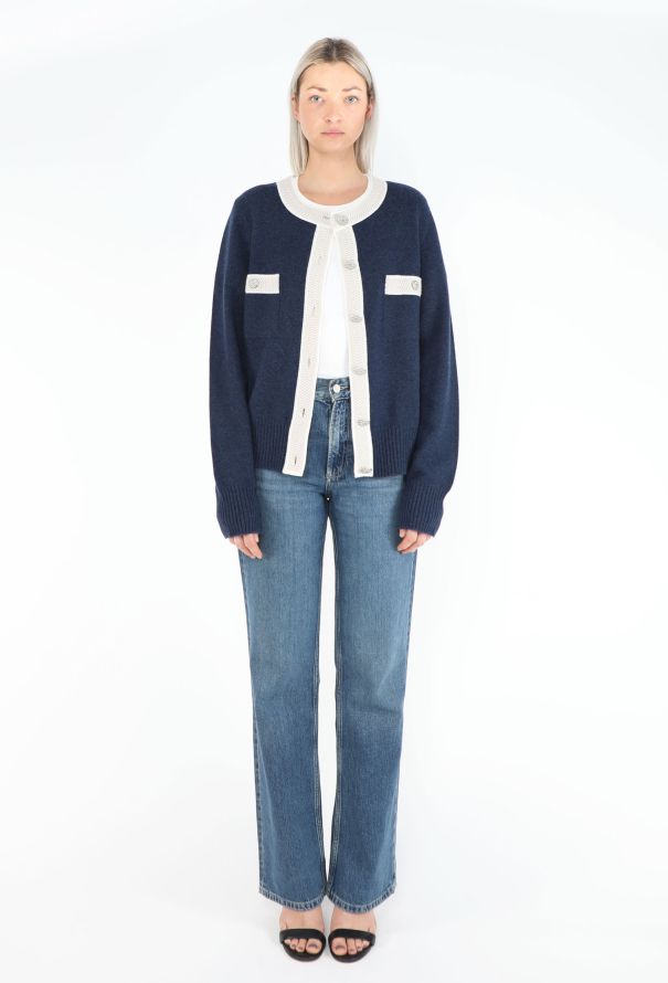 Chanel Bicolor Cashmere Knit Cardigan - 3