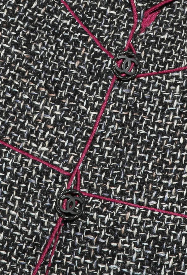 Chanel Silk Trim Tweed 'CC' Jacket - 8