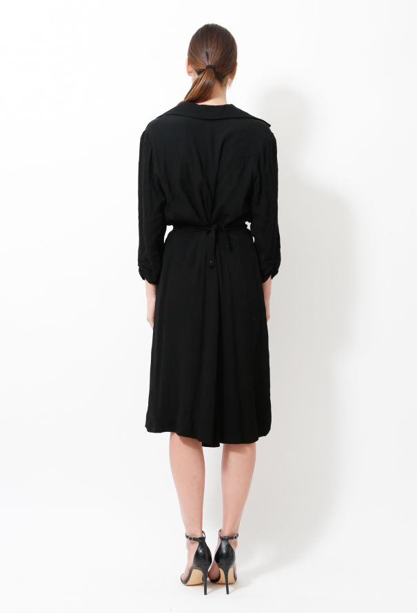 Vintage Crêpe Belted Dress - 5