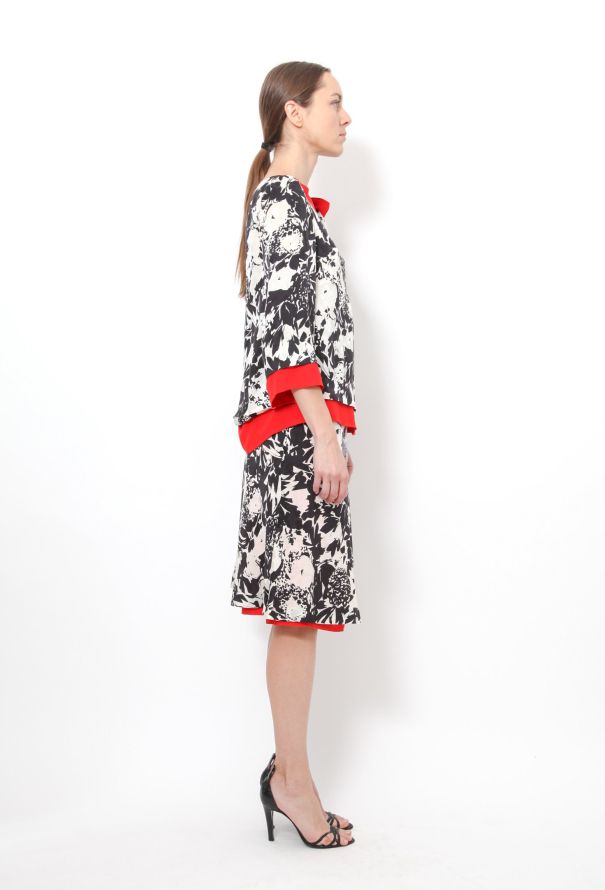 Exquisite Vintage Jean Patou '80s Floral Silk Ensemble - 3