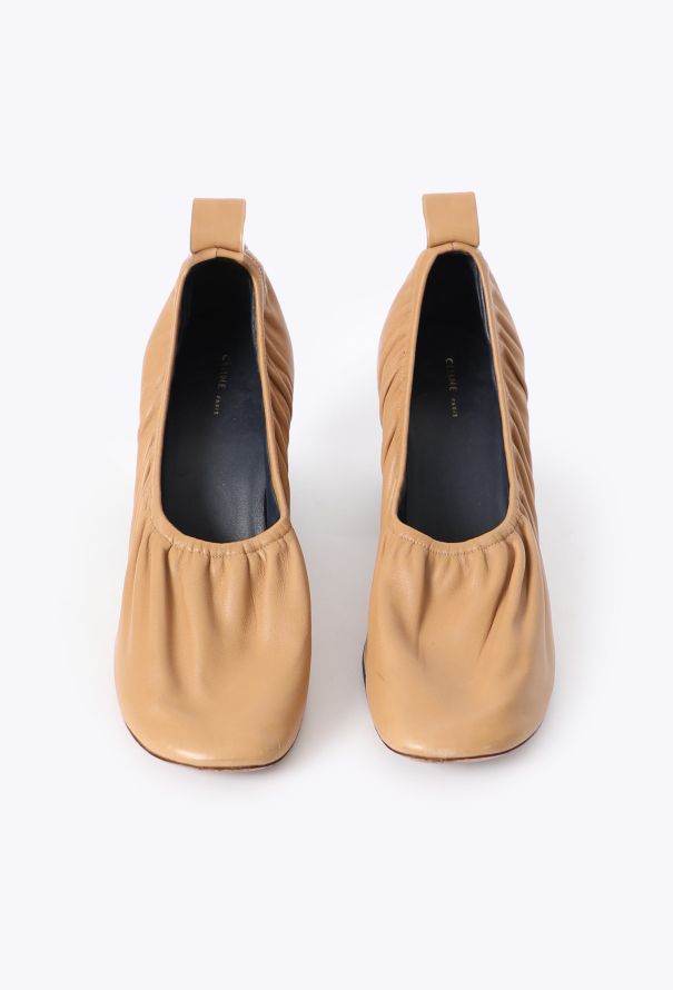 Céline S/S 2015 Ruched Leather Ballerinas - 3