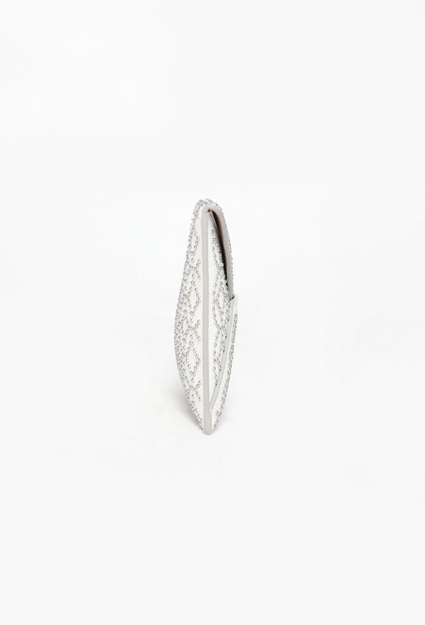 Alaïa Studded White Envelope Clutch - 4