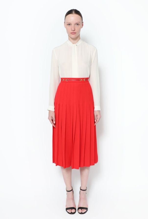 Gucci 2018 Horsebit Pleated Skirt - 1