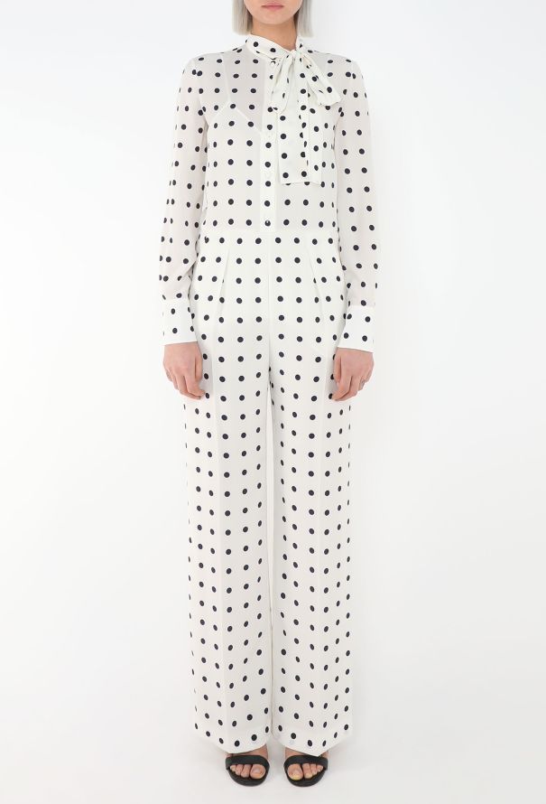 Valentino 2023 Polka Dot Lavallière Jumpsuit - 3