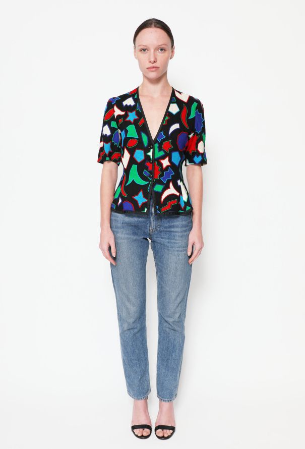 Saint Laurent COLLECTOR S/S 1983 Abstract 'Matisse' Top - 3