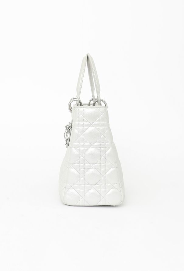 Dior Metallic Silver Lady Dior Bag - 5
