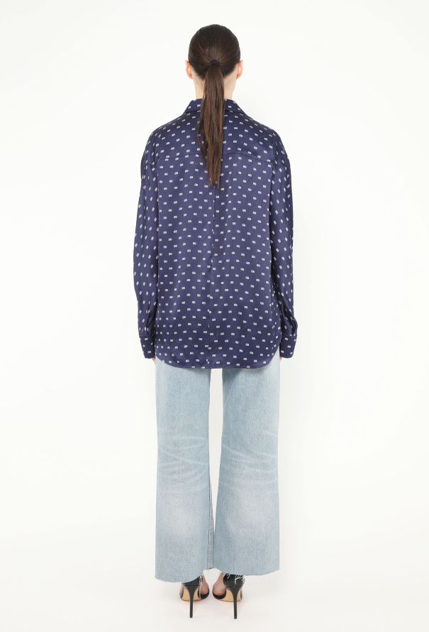 Balenciaga 2017 Silk Logo Blouse - 5