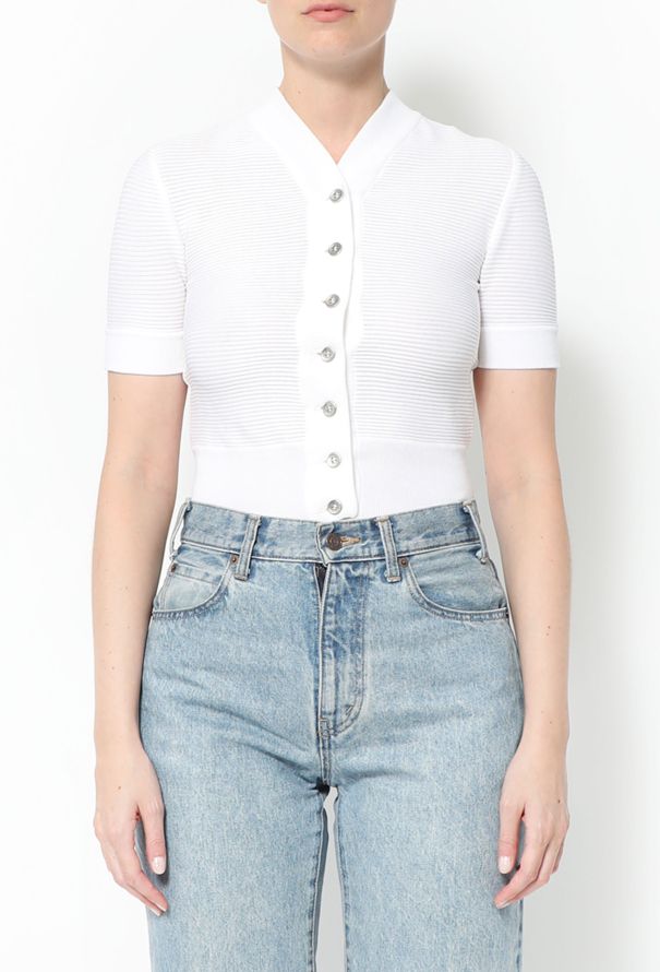 Chanel 1998 Cotton Ribbed Knit Top - 1