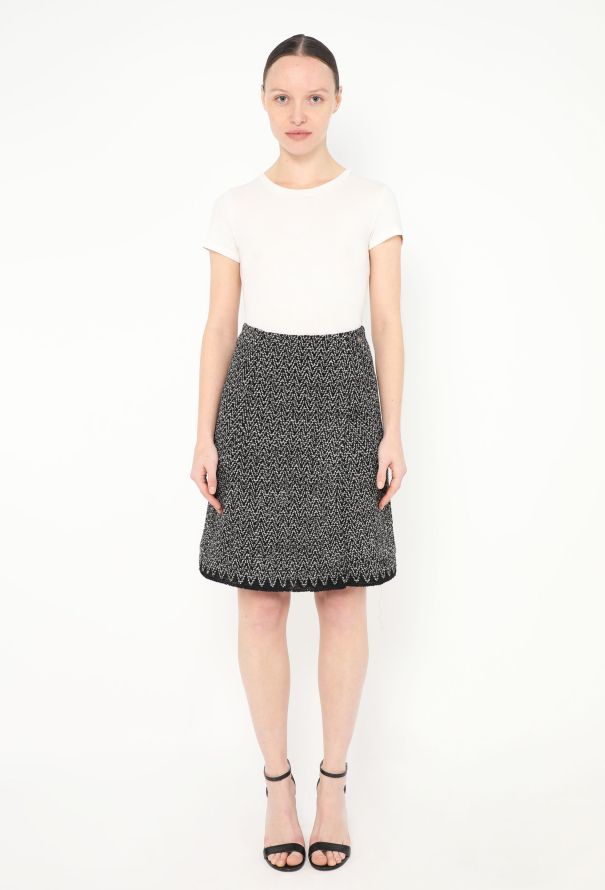 Chanel Chevron Tweed Wrap Skirt - 3