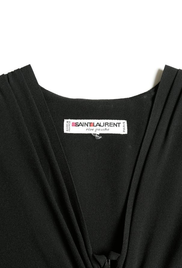 Saint Laurent RARE F/W 1983 Strass Ruched Dress - 5