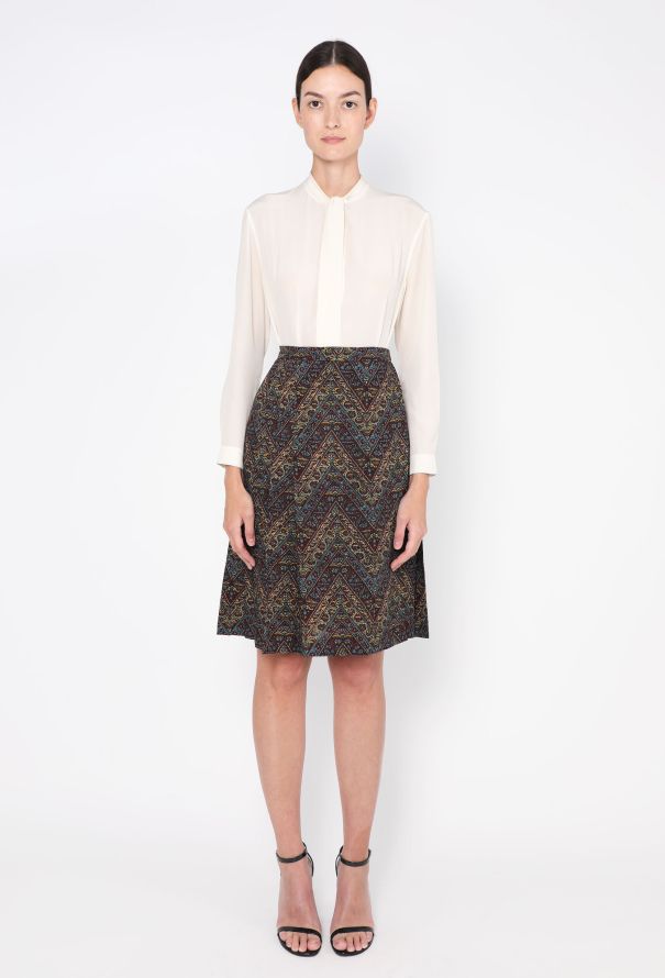 Saint Laurent '70s Printed Wrap Skirt - 1