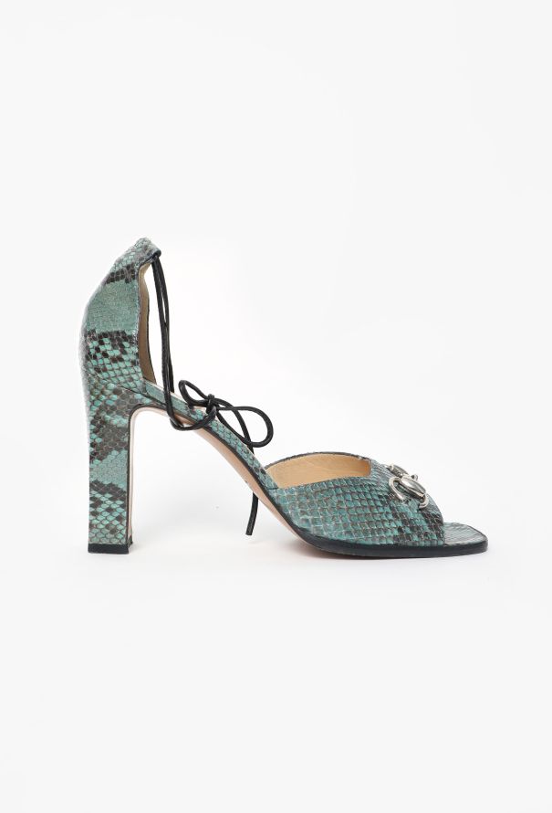 Gucci CAMPAIGN 1996 Snakeskin Horsebit Sandals - 1