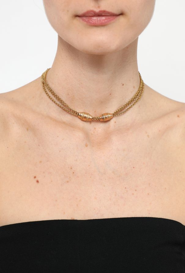 Vintage Fine Jewelry Antique 18k Yellow Gold Choker Necklace - 4