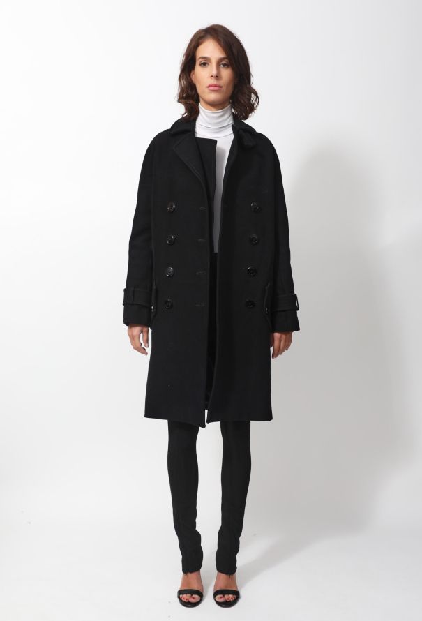 Classic Belted Black Trench Coat - 3