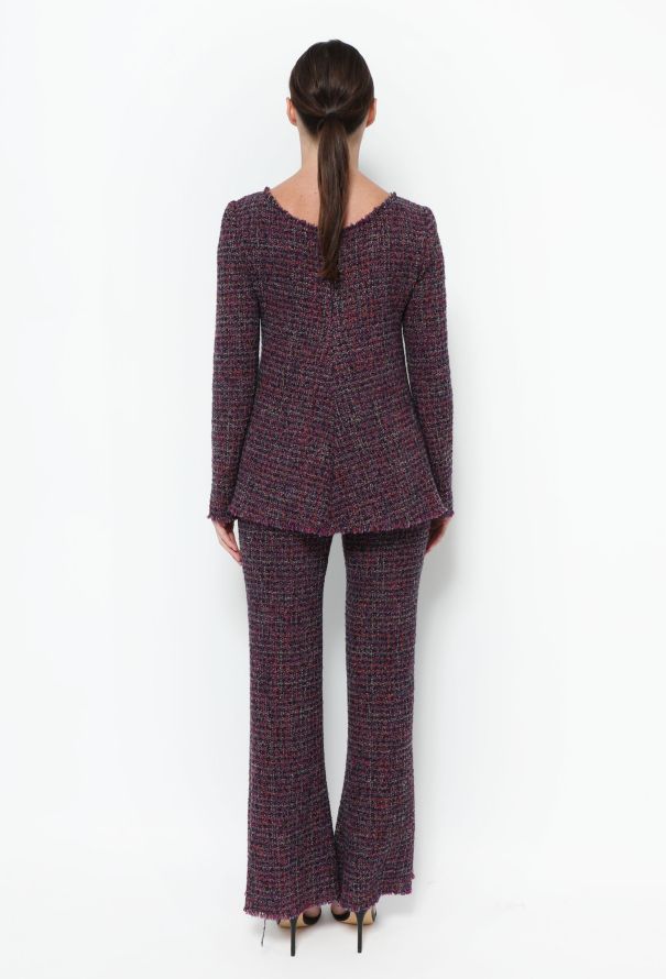 Chanel Frayed Bouclé 'CC' Pant Ensemble - 5