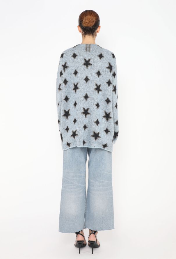 Saint Laurent Blue Mohair Star Cardigan - F/W 2013 - 5