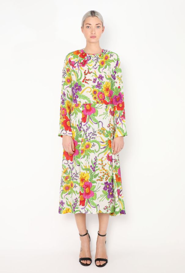 Balenciaga Pre-Fall 2017 Floral Chiffon Dress - 1