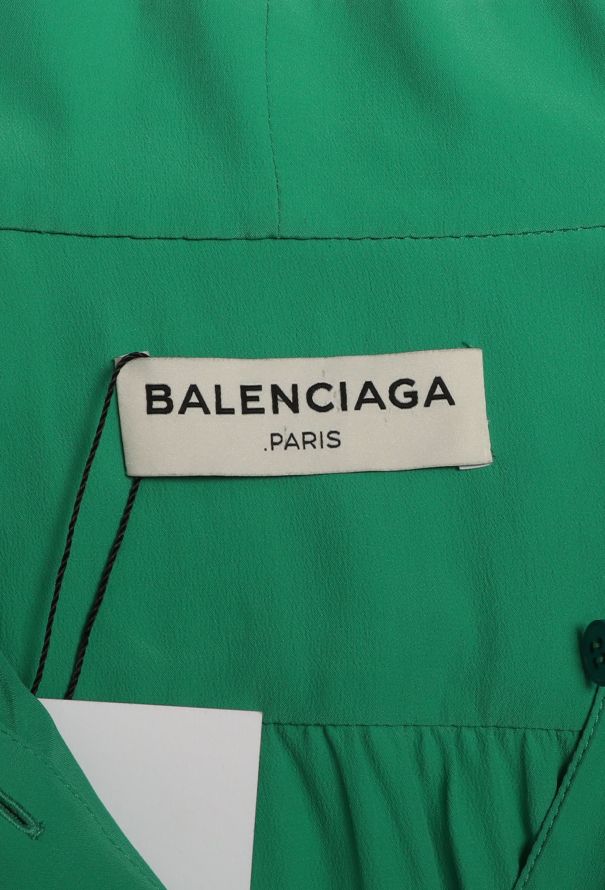 Balenciaga 2016 Silk Lavallière Blouse - Green - 6