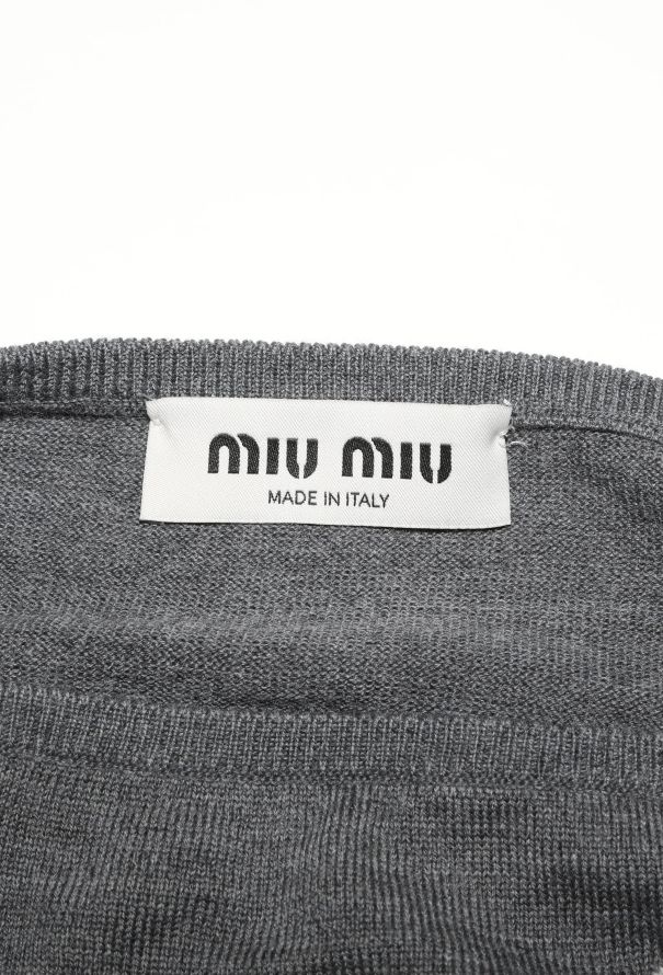 Miu Miu S/S 2025 Boatneck Cropped Pullover - 6