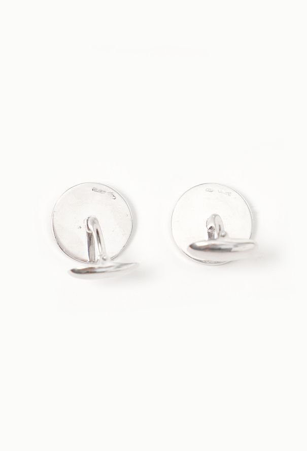 Modern Fine Jewelry 18k White Gold & Diamond Gemstone Cufflinks - 3