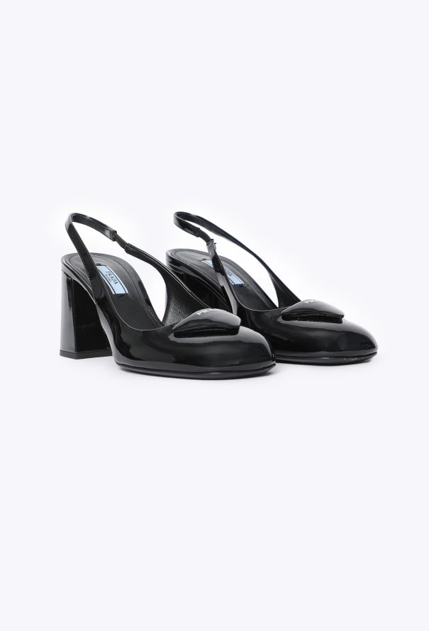 Prada Logo Slingback Patent Heels, 2021 - 3