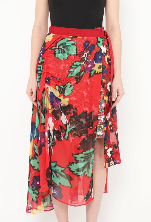 Sacai S/S 2018 Chiffon Wrap Skirt - 3
