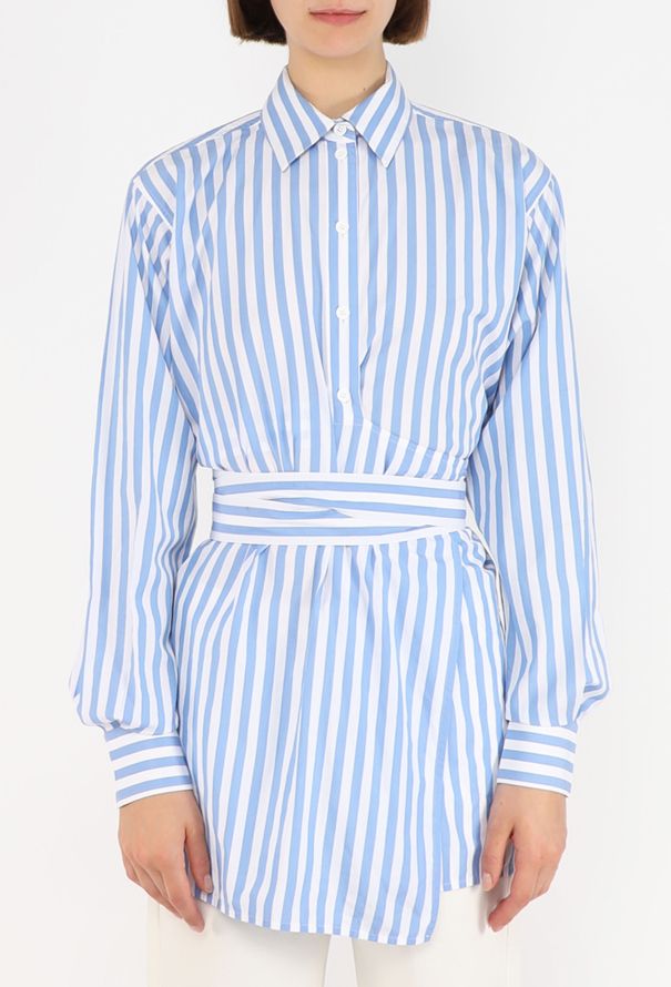 Céline Striped Wrap Shirt, Resort 2016 - 4