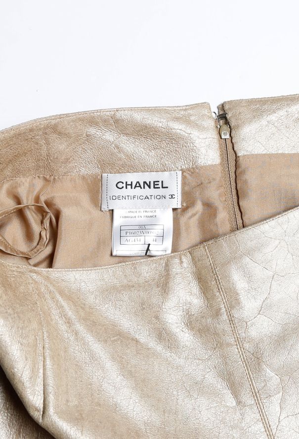 Chanel Metallic Leather Skirt - 5