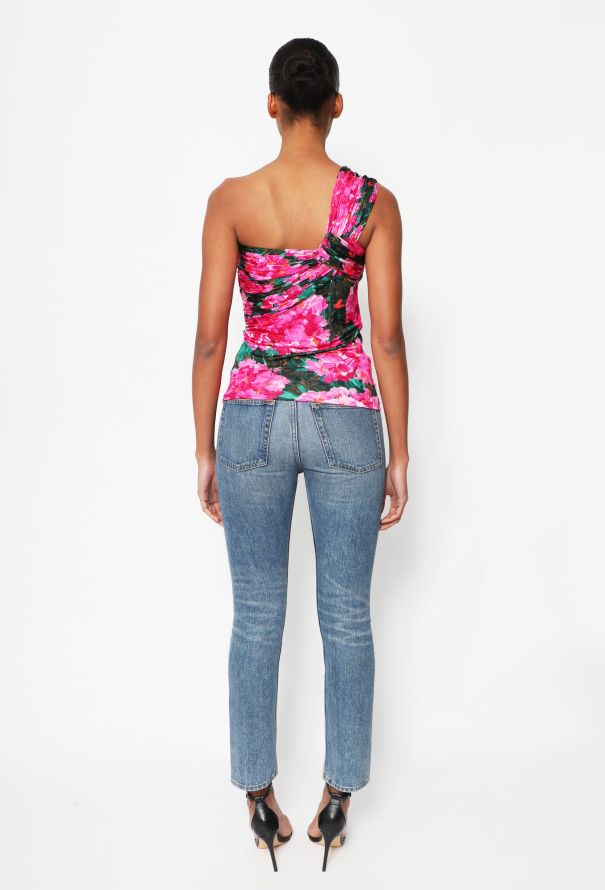 Balenciaga 2008 Ruched Floral Jersey Top - 3