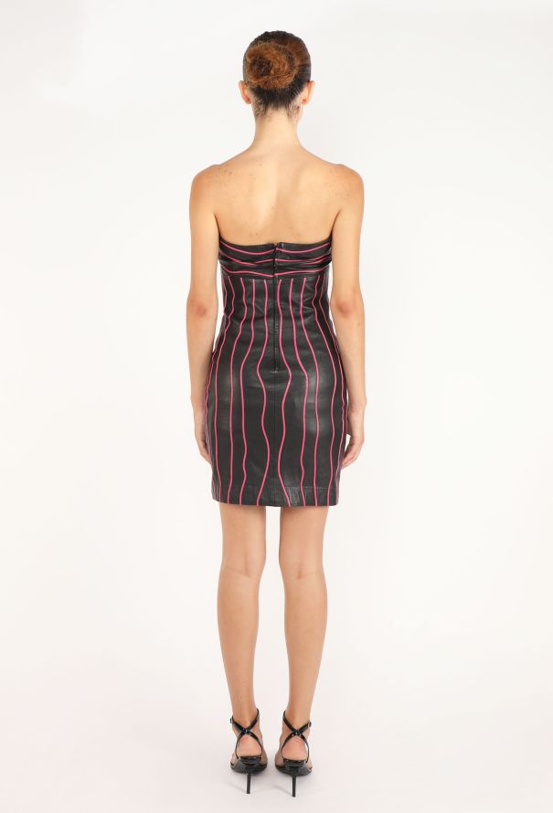 Mario Valentino Leather Strapless Dress, 1990s - 5