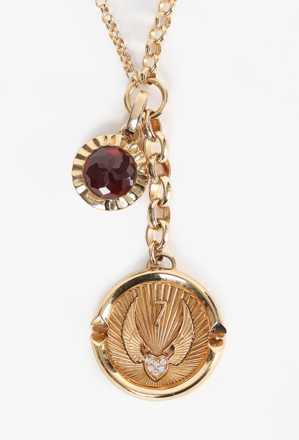 Modern Fine Jewelry FoundRae 18K Yellow Gold, Diamond & Garnet Belcher Necklace - 3