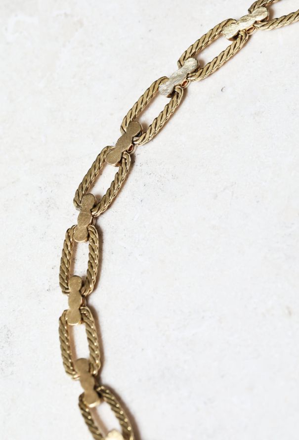 Vintage Fine Jewelry Vintage 18k Gold & Diamond Chainlink Necklace - 4