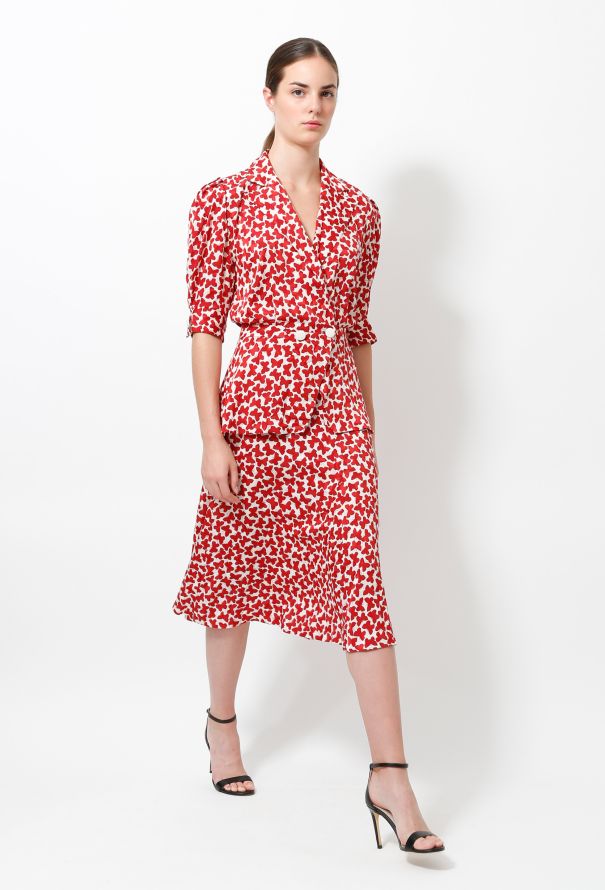 Exquisite Vintage Butterfly Printed Ensemble - 2
