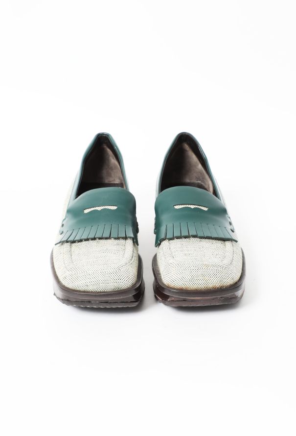 Prada Bicolor Canvas Loafers - 3