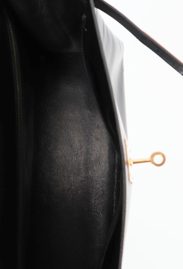 Hermès '70s Black Box Kelly 32 Retourné - 14