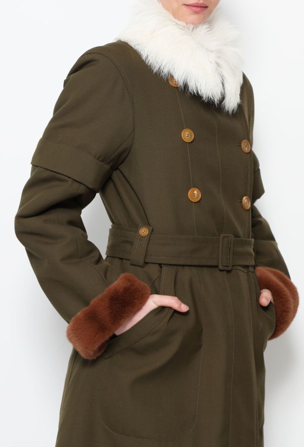 Chloé F/W 2019 Faux Fur Belted Coat - 4